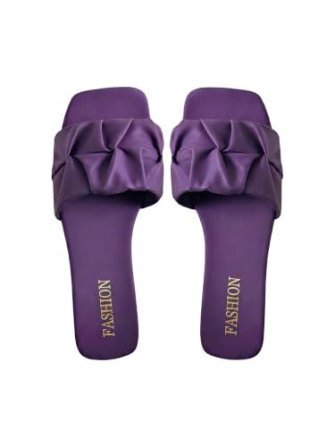 Image of GORGLITTER Women's Summer Cute Flat Sandals Dress Slide Sandals Square Toe Wedding Shoes Vacation Trendy Sandals 2026