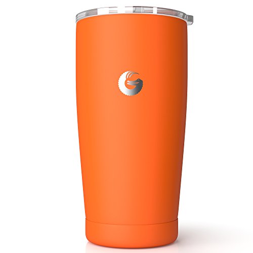 Coffee Gator Insulated Coffee Cup with Paperless Filter, All-in-One Hand Drip Coffee Maker with Filter, Thermal Stainless Steel Travel Cup for Hot Drinks - 585ml / 20oz (Orange)