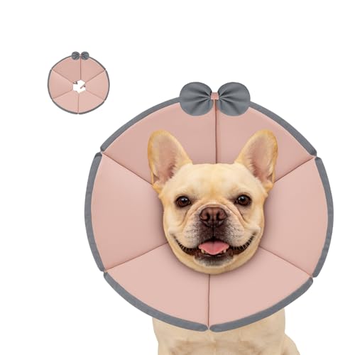 Image of MAXFUT Soft Dog Cone Collar,Foam Cone for Dogs to Stop Licking After Surgery,Non Inflatable Dog Donut Cone (Pink, S)