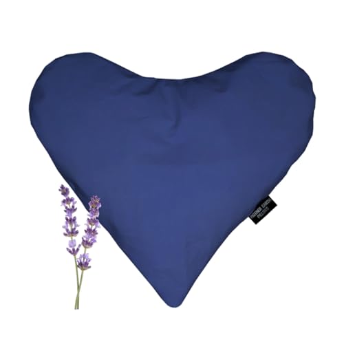 Mother Earth Pillows Large Heart-Shaped Flax Pillow for Natural Pain Relief, Warm or Cold Therapy, Herbal Aromatherapy Pillow (Royal Blue - Soothe Herbal Blend)