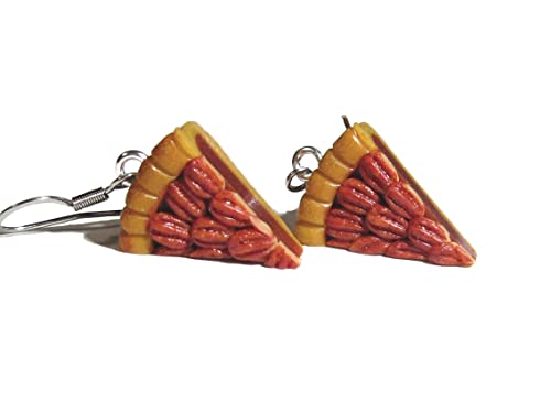 Pecan Pie Dangle Earrings - Tiny Food Jewelry - 1 Pair #TOP3