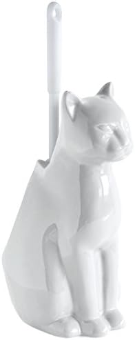 Gelco 707363 Cat Toilet Brush Set in Ceramic and Plastic, Onyx, 17 x 28 x 29 cm