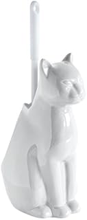 Gelco 707363 Cat Toilet Brush Set in Ceramic and Plastic, Onyx, 17 x 28 x 29 cm