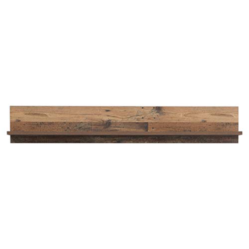 FORTE Clif Wandregal, Holzwerkstoff, Old – Wood Vintage/ Betonoptik Dunkelgrau, 160 x 25,6 x 21,9 cm