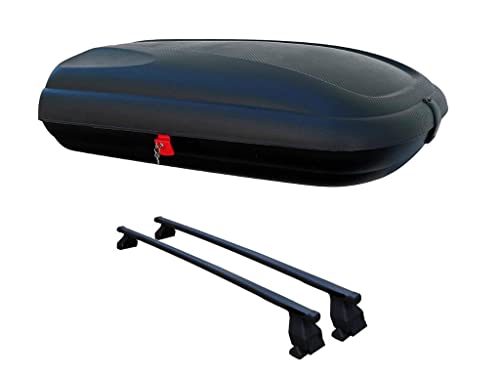 Portapacchi Auto Tetto 320 litri Nero - Barre Portatutto Resistenti Da Viaggio - Box Tetto Auto Ideale per Ogni Viaggio e Spostamento - compatibile con ogni modello - facile da installare e sicuro