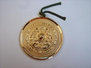 Amazon.co.jp: 銅鏡手鏡（三角縁神獣鏡モデル） 金メッキ