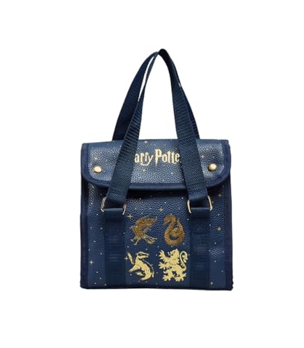 William Lamb Harry Potter Lunch Bag Insulated PU Leather Lunch Cooler Bag for School & Work, Hogwarts Design, Perfect for Kids & Adults