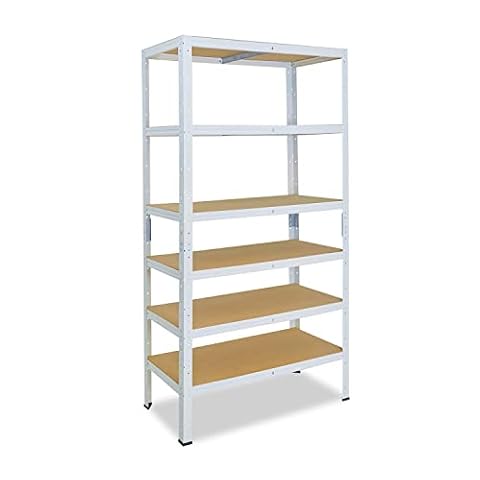 shelfplaza Home 230x70x60cm regał metalowy biały: 6x145kg