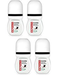 Borotalco:"Invisible" Anti-Stain Deodorant 1.69 Fluid Ounces (50ml) Deo Roll On (Pack of 4) [ Italian Import ]