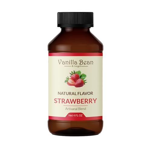 Natural Strawberry Extract for Baking and Flavoring - 4 OZ - Premium Quality Natural Flavors for Baked Goods, Desserts, & Cooking