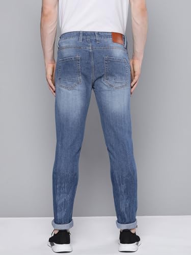 Image of The Indian Garage Co Men Slim Fit Solid Mid-Rise Stretchable Jeans