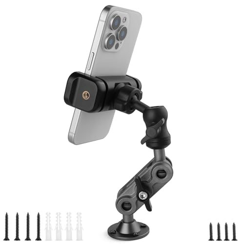 Wall Mount Phone Holder Drilling Base Heavy Duty iPhone Stand,360...
