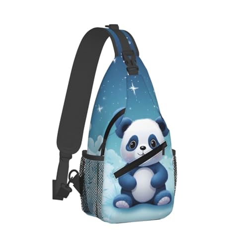 Mochila tipo sling con diseño de panda, ajustable y ligera miniatura 2