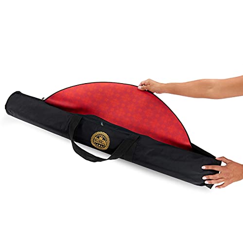 Triton™ Premium Portable Poker Table Mat 10 Player Blue - Multi-Spandex Fabric Rubber Portable Poker Game Mat With Zippered Oxford Fabric Carry Bag - 77.75" L X 35.5" W #TOP3