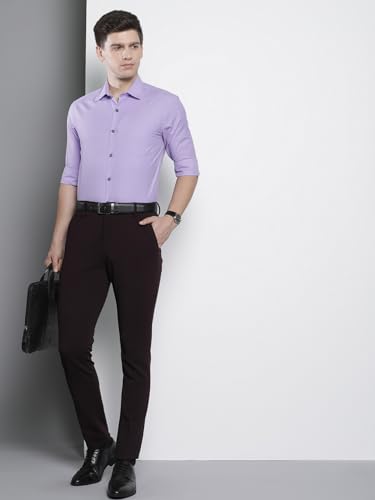 Image of THE INDIAN GARAGE CO Men's Slim Fit Formal Solid Cotton Shirt