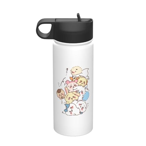 ステンレスカップ ちいかわ コーヒーカップ 車用 タンブラー かわいい 大容量 保温 保冷 真空断熱 蓋付き 水筒 ウォーターボトル 取っ手付き 持ち運びやすい スポーツ アウトドア オフィス 家庭用 車用 男女兼用 誕生日プレゼント 500ml