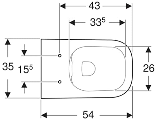 Geberit Renova Wand-WC 35x54x33 cm Weiß – Bild 3