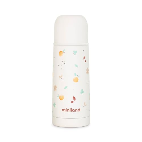 Miniland Termo Bebé para Líquidos 350 ml de Acero Inoxidable, Mantiene Temperatura más de 24h Frío y Calor, Cierre Hermético y Sistema Antigoteo | Valencia