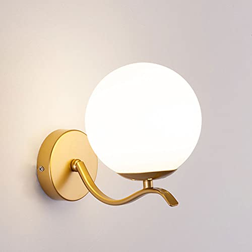 Lámpara de pared de hierro que elimina reflejos gracias a su vidrio esférico 2