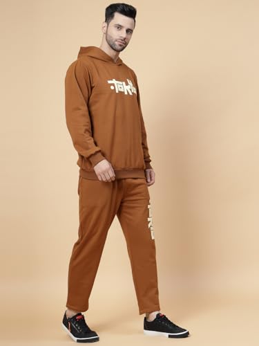 Image of Rigo Cotton Fleece Full Sleeves Oversized Co-ord Set for Men | Printed Hooded Track Suit Set for Men