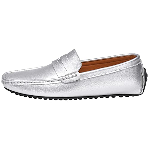 Men's Classic Penny Loafers Flat Slip-On Soft Split Leather Moccasins Driving Shoes2
