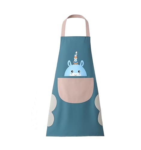 Image of Kraptick Kitchen Apron - Comfortable Cooking Waterproof Apron for Men and Women With Pocket and Side Coral Velvet for Wiping