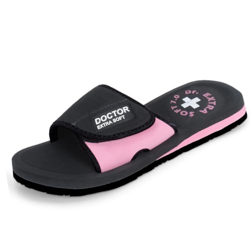 Image of DOCTOR EXTRA SOFT Women's Care Orthopaedic and Diabetic Adjustable Strape Super Comfort Dr Sliders Flipflops and House Slippers for Women's & Girl's Slides D-52