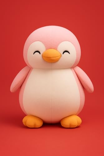 Image of Grey Penguin Plush Stuffed Animal, Cute Smiling Face Design with Beak and Feet, Soft Cuddly Toy for Kids (Penguin Grey-28CM)