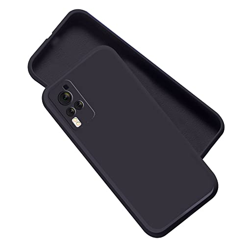 Image of A rtistque Liquid TPU Silicone Matte Shockproof Flexible with Camera Protection Soft Back Cover Case for Vivo X60 5G - Black