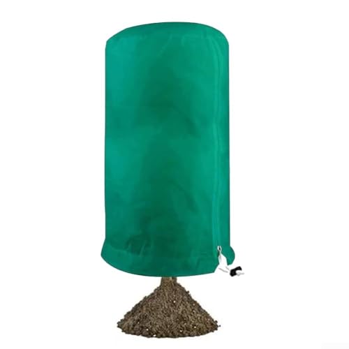 Cubierta de protección contra heladas para plantas con panel frontal de cremallera y cordón ajustable para una cobertura de ajuste personalizado (verde, 80 x 100 cm)