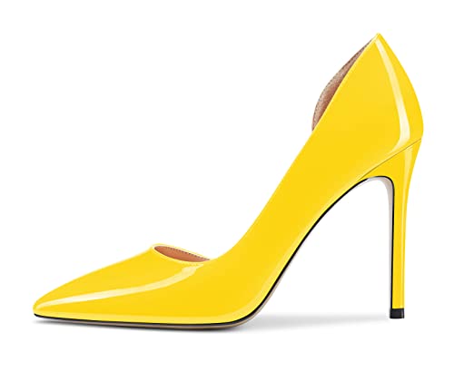 Aachcol Women High Stiletto Heel Close Pointed Toe Pumps Slip-on Wedding Sexy Office Shoes2