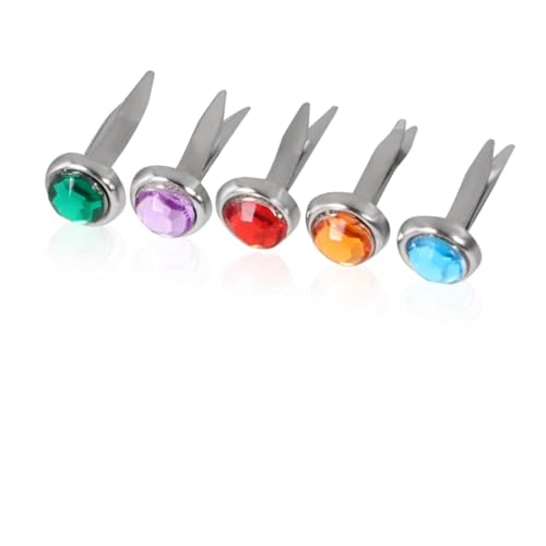 NUOBESTY Handmade Nail Decorative Brads 50pcs Scrapbooking Brads Mini Fasteners DIY Accessories Adorable for Crafts