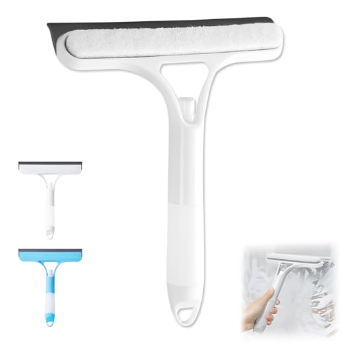 Image of 3 in 1 Window Cleaning Scraper,New 3 in 1 Window Cleaner,Squeegee and Scrubber with Spray, for Windows, Walls,Car Windshields, Bathrooms, Kitchens, All-Purpose Window Cleaner Tool (White)