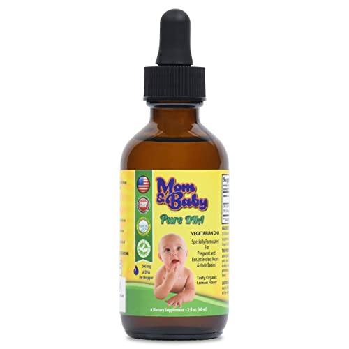 Mom & Baby Pure Liquid DHA Oil Drops - Prenatal and Infant Vitamin Supplement - Vegan & Vegetarian DHA Supplements, Organic, Non-GMO - Pre-Conception, Pregnancy & Breastfeeding Supplement Drops - 60mL