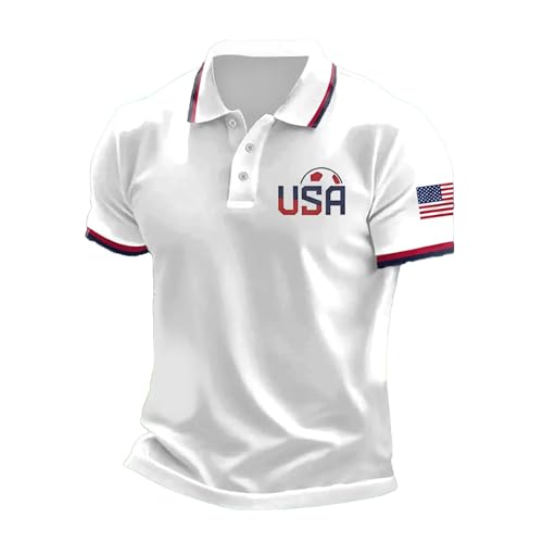 Short Sleeve Polo Shirts for Men Classic Regular Fit Moisture Wicking Performance for Golf Outdoor Leisure Activities White