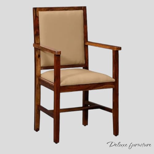 Image of Solid Wooden Chair | Arm Chair for Living Room, Bedroom & Home (48D x 53W x 99H Centimeters (Provincial Teak, One Seat)