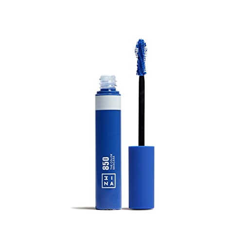 3INA MAKEUP - The Color Mascara 850 - Azul - Máscara de Pestañas Azul con Keratina - Mascara de Colores - Volumen y Definición - Mascara de pestañas para Ojos sensibles - Vegan - Cruelty Free