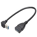 KAUMO USB 3.0 (L字型 下向き) 方向変換 延長 ケーブル コード 20cm