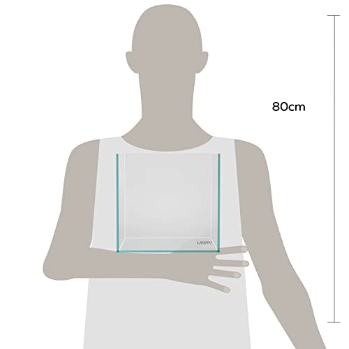 Landen 20C 2Gallon Cube Rimless Low Iron Clear Aquarium Tank, All Glass Aquarium,Small Betta Fish Tank,W7.8×D7.8×H7.8 In(20X20X20Cm) 5Mm Thickness With Nano Foam Leveling Mat #TOP2