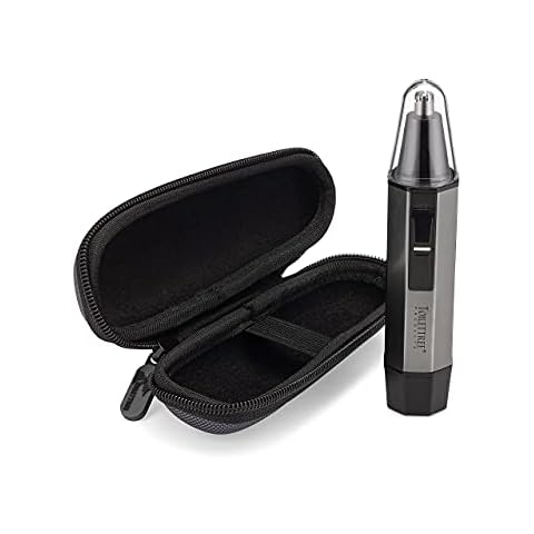ToiletTree Products Water Resistant Heavy Duty Steel Nose Trimmer with LED Light and Travel Case Cover
