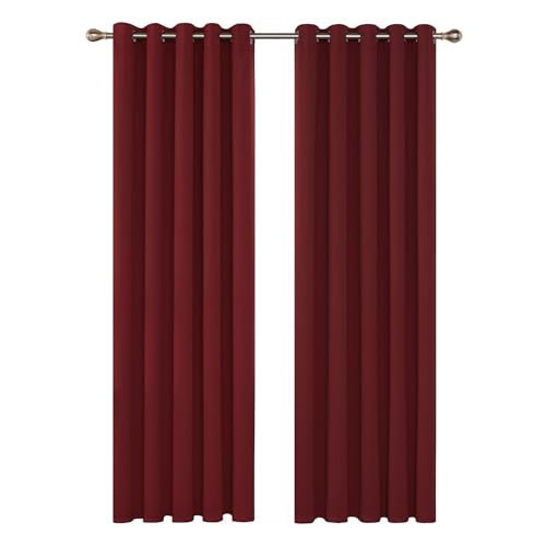 Deconovo Blickdichte Gardinen Ösen Vorhänge Blackout Curtain Verdunkelungsvorhang gegen Kälte Thermogardinen für Wohnzimmer Schlafzimmer 2er set