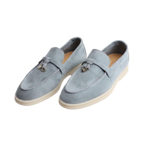 Image of Women's Summer Charms Suede Loafers - Premium Sheepskin Unlined Upper,Classic or Styles with Metal Detail for Casual, Office, Travel & All Day Wear