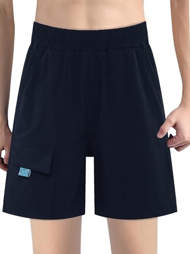 Linjinx Kids Boys Quick Dry Elastic Waist Cargo Shorts Outdoor Hiking Camping Fishing Athletic Beach Shorts Pants