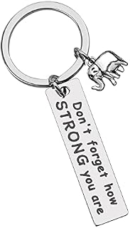 Inspirational Keychain, Don't Forget How Strong You are Keyring Encouragement Graduation Birthday Gifts for Women Men Girls Boys Friends