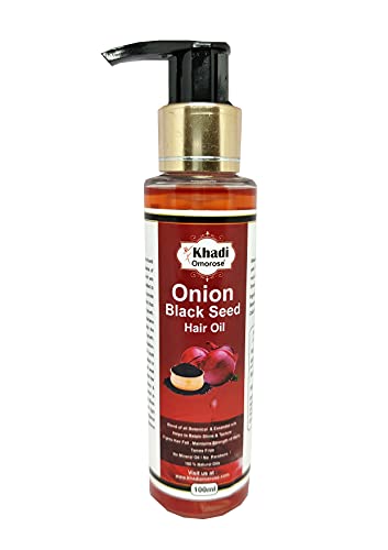 Khadi Omorose Onion Black Seed Hair Oil, Controls Hair Fall,Fights Dandruff – Makes hair Stronger & Shiny 100 Ml