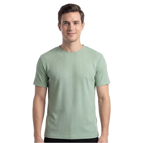 Image of Poly Cotton Frill Round Neck T-Shirt for Men | |
