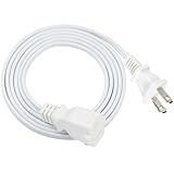 Cable de extensión polarizado de 2 puntas de 6 pies, NEMA 1-15P a 1-15R para ahorro de