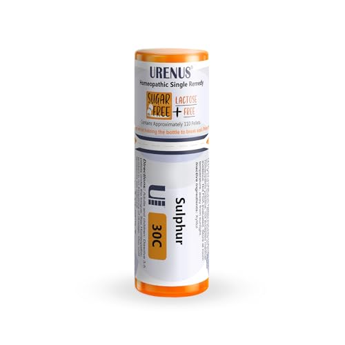 Sulphur 30C Sugar Free Lactose Free Homeopathic Remedy 110 Pellets Urenus