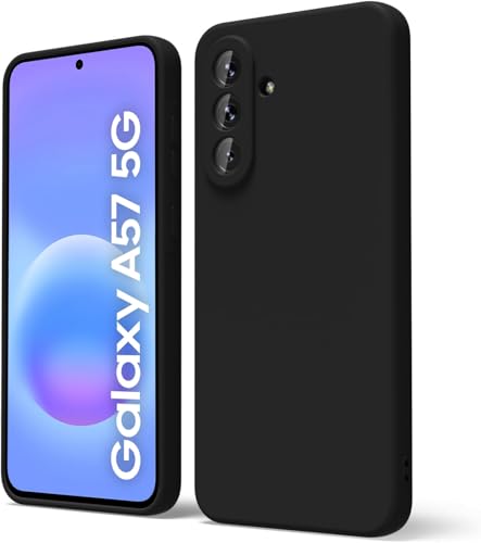 Image of DIZORO Microfiber Candy Case for Samsung A57 5G Smooth Touch Cushion Liquid Soft Silicone Gel Rubber Phone Cases Non-Slip Full Body Protective Shockproof Back Cover -Black