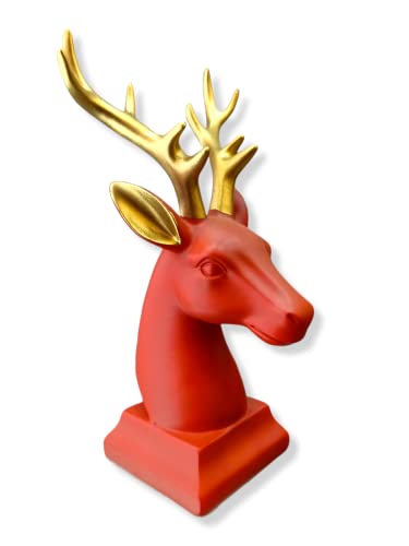 Image of AUGEN Polyresin Red Deer Idol Statue Showpiece for Home Decor Decoration and Gifting (1 Piece,9830C)